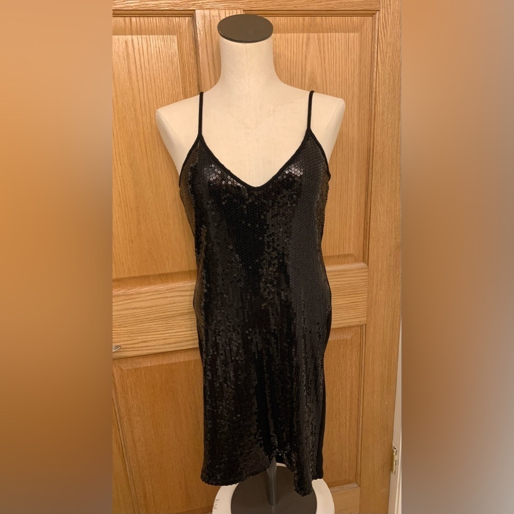 X By Gottex, Black Sparkle, Strappy Bodycon, Spaghetti Strap Party Dress Size S - Picture 2 of 7